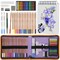 Drawing Travel Art Set - 60 sheets 6 x 8 Inches Drawing Pad,16 Drawing Colored Pencils Set, 12 Soft Pastels Set, 2 Sketching Pencils, and 8 Assorted Tools for School Supply